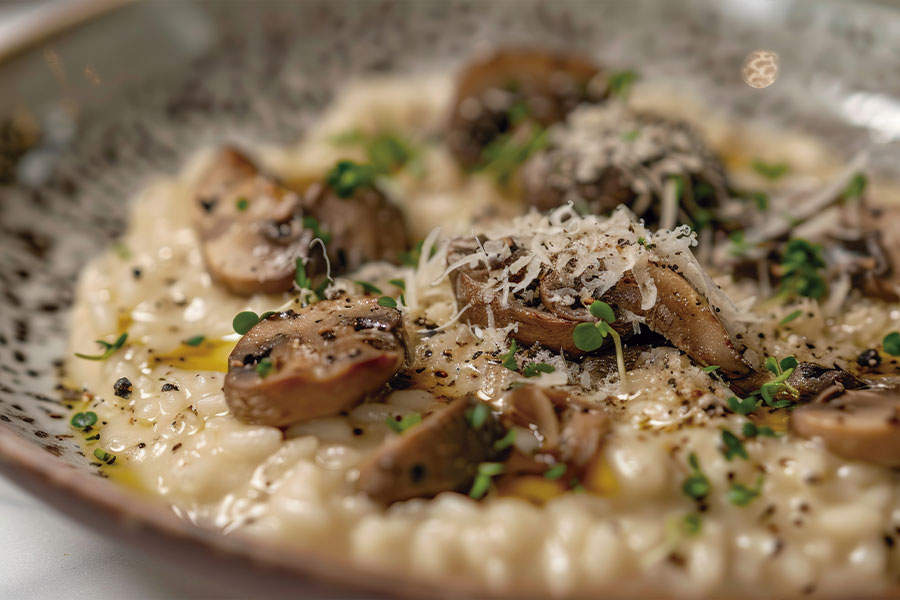 Detalle Risotto con aceite trufa negra