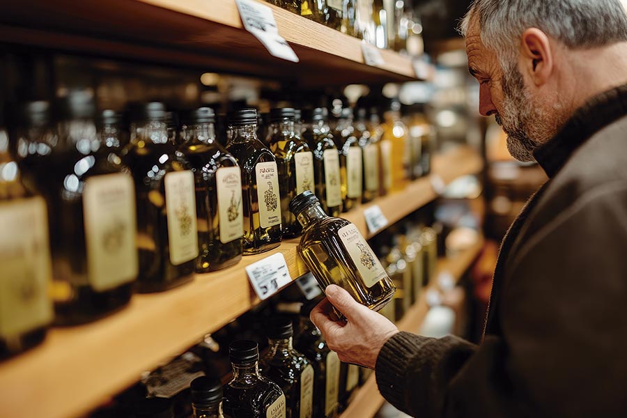 Eligiendo botella aceite